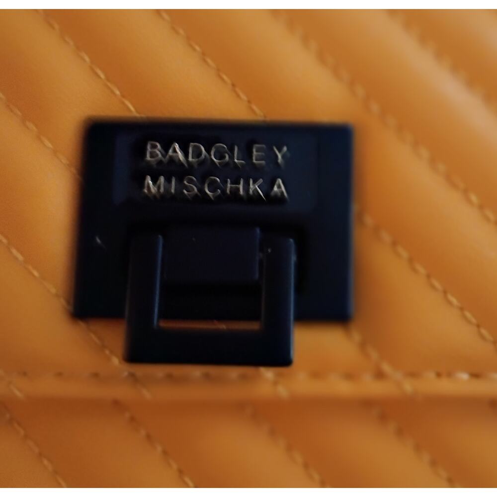 Badgley Mischka Yellow Quilted Crossbody With Lock - Picture 8 of 10